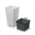 Квітковий горщик Furu Square ECO Wood 200W